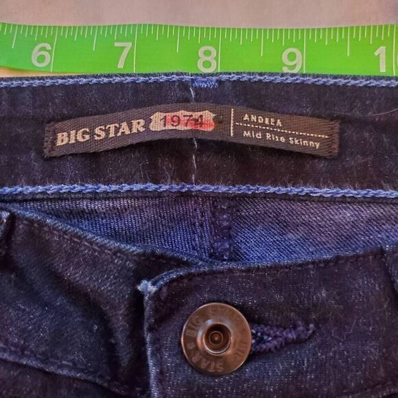 EUC Big Star Andrea Dark Wash Midrise Skinny Jean- Size 28 - Picture 4 of 11